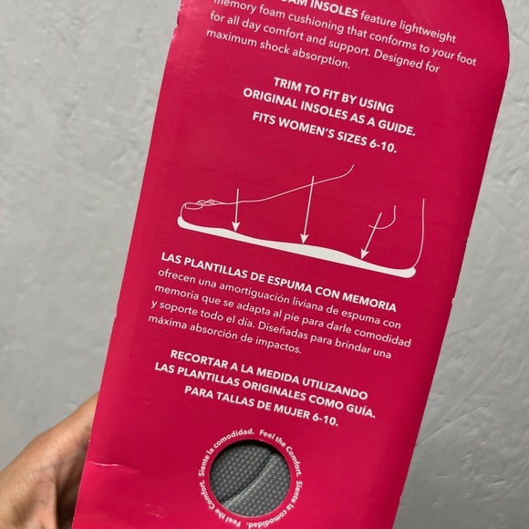 Trim to fit Women’s Memory Foam insoles 1 pair size 6-10 - Picture 4 of 4